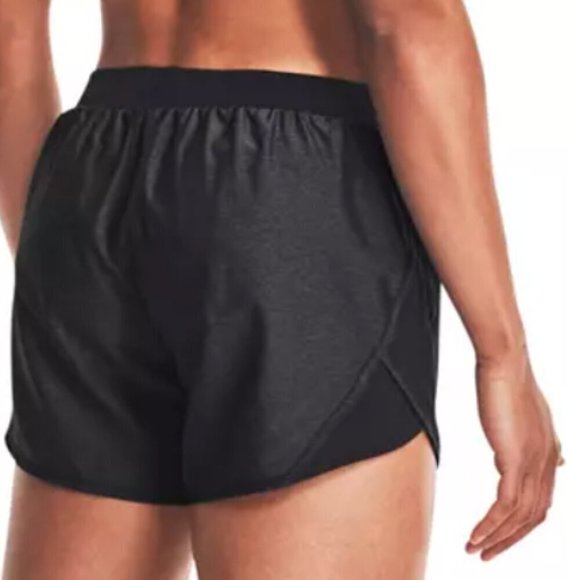 🏷️ NWT Under Armour Women's UA Fly by 2.0 Shorts Black Full Heather Size 3XL - Picture 2 of 8